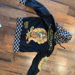 Ed Hardy Christian Audigier Pirate Zip Up Hoodie